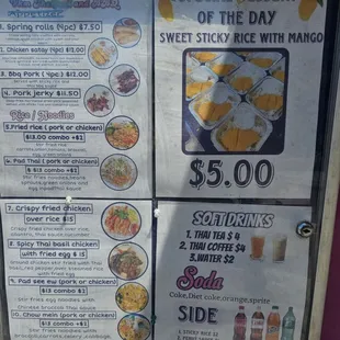 sushi and sashimi, menu