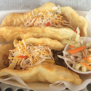 The Hungarian sausage was wrapped in Langosh and loaded with spices, peppers and onions.