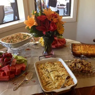 The Spread at a Bridal Shower Brunch.