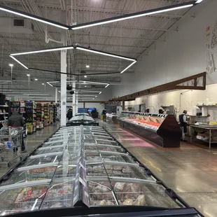 Frozen food and meat counter