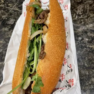 Beef bulgogi sandwich to go