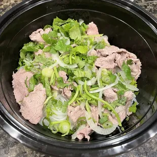 Pho thinly sliced beef