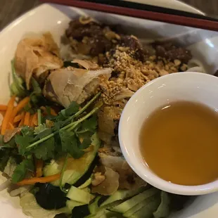 N3. Beef Vermicelli with Egg Rolls