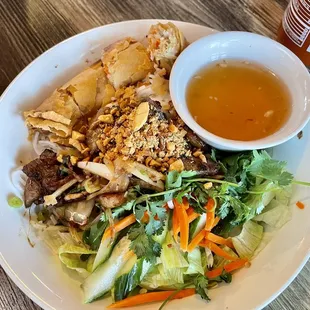 N1. Pork Vermicelli with Egg Rolls