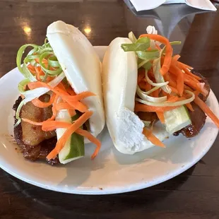 Bao pork buns. 2 for $7. I love the Vietnamese culentro. Eryngium foetidum.