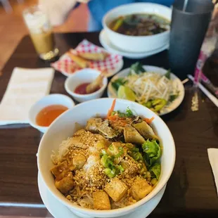 Fried Tofu Vermicelli Bowl