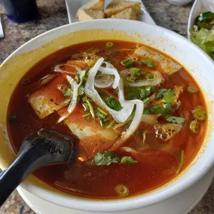 Bun Bo Hue, $13 at least it has a kick to it