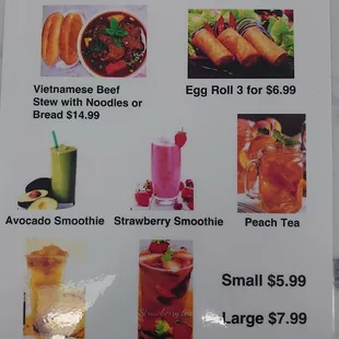 sushi and sashimi, menu