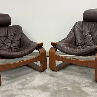 Kroken Leather Lounge Chair by Ake Fribytter for Nelo, Sweden, 1970s