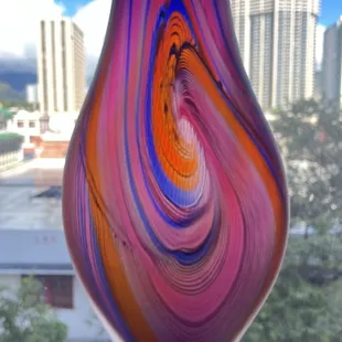 Gorgeous colorful glass vase
