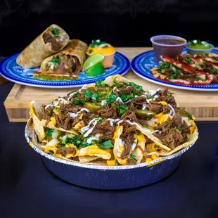 Nachos, Tacos and Burrito