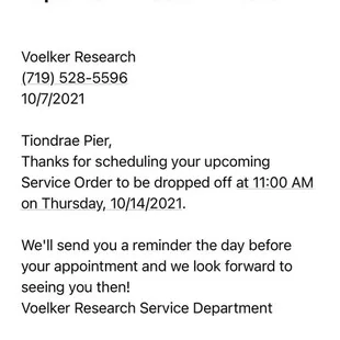 Timeline and email for "later confirmation".
