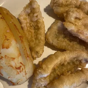 Lake perch with deep fried whole potato