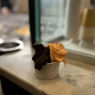 Dark Chocolate and Melon Gelato