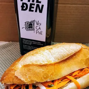 Online takeout. Robusta concentrate ($16.56) &amp; pork sausage banh mi ($10.42, 6/7/24).