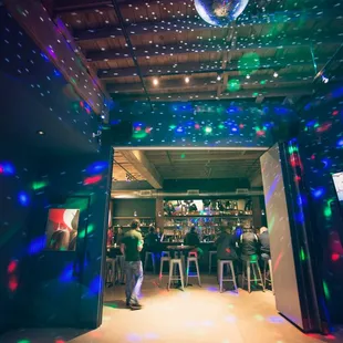 The Large Premier suite has a roll away door that opens to the bar for big events and company parties!