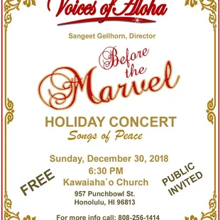 VoA Holiday Concert, Dec 30 2018