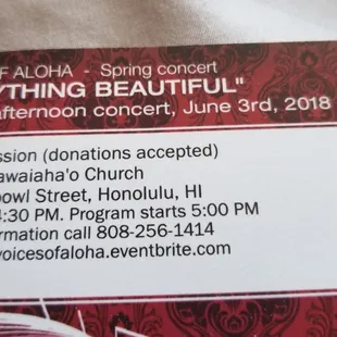 Performing at the beautiful Kawaiahao Church