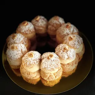 a plate of pastries