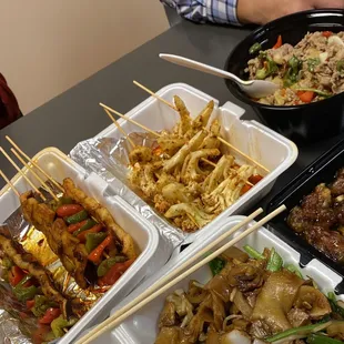 Meat Skewer Veggie Skewer Chicken with Lemon grass &amp; pepper ( forgot the name)