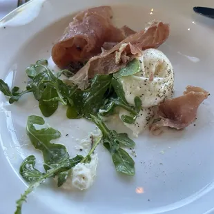 Burrata with prosciutto