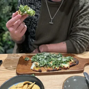 Chicken Caesar flatbread