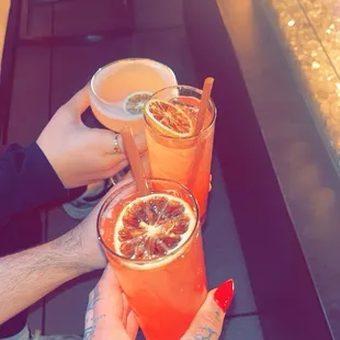 Botanical fiz and lavender martini.