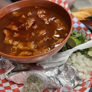 Menudo 32 oz... FIRE!!! Must try!!! Comes with tortilla