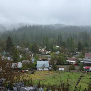 Overlooking the hamlet of Volcano, CA in winter.