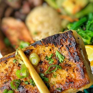 grilled fish, food