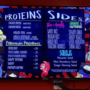 Proteins, noodles, and sides