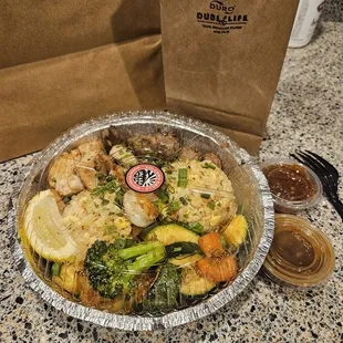 The dish with 2 sauces.