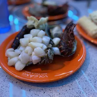 Scallops and crawfish