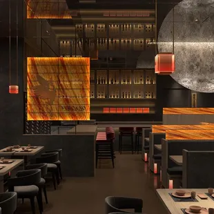 the interior of the restaurant