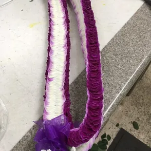 Fresh, beautiful Christina lei.