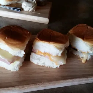 Ham and Brie Sliders with Sriracha Honey Mustard