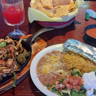 Mixed Chicken Beef Fajitas.