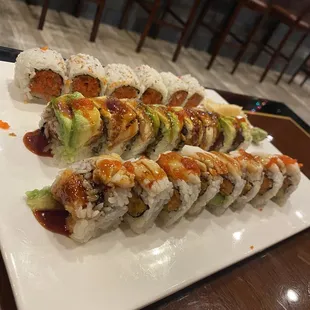 Spicy Tuna Roll, Dragon Roll, Fire Dragon Roll