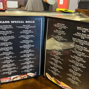 the menu and prices of the restaurant