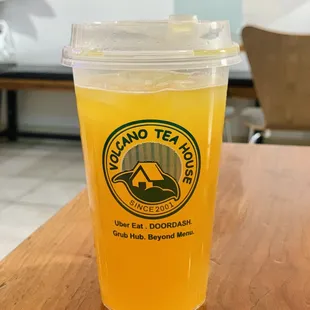 a drink in a plastic cup