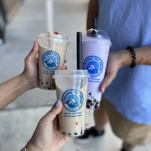 House Milk Tea, Hazelnut Milk Tea, Taro Milk Tea