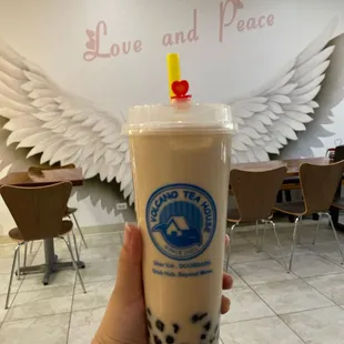 Honey Jasmine Milk Tea w Boba