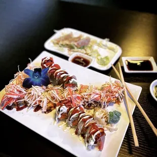 Specialty rolls:  Earthquake &amp; unknown spicy roll.