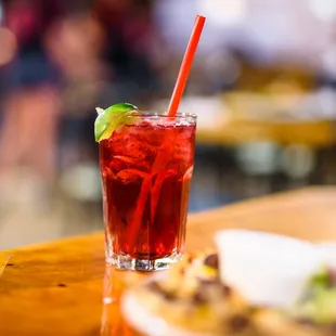 a drink with a straw