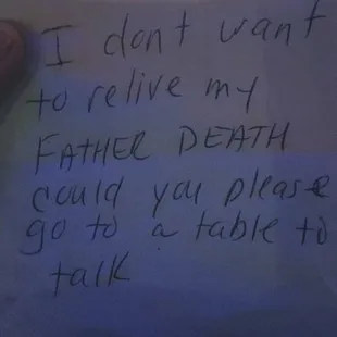 A friend dealing with a hard time received this note from your bartender. They should be fired!!!!!!!!