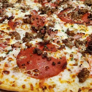 pepperoni and sausage pizza