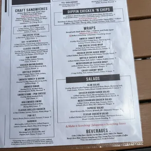 Menu back.