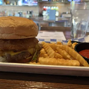 Yee Haw burger and fries
