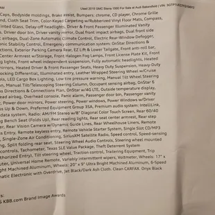 Dealership website vehicle description