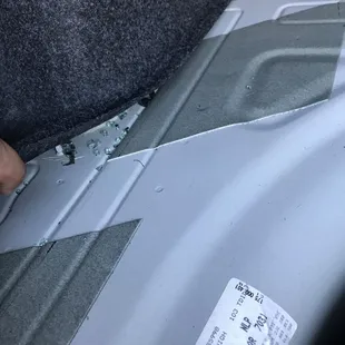 glass in entire trunk area